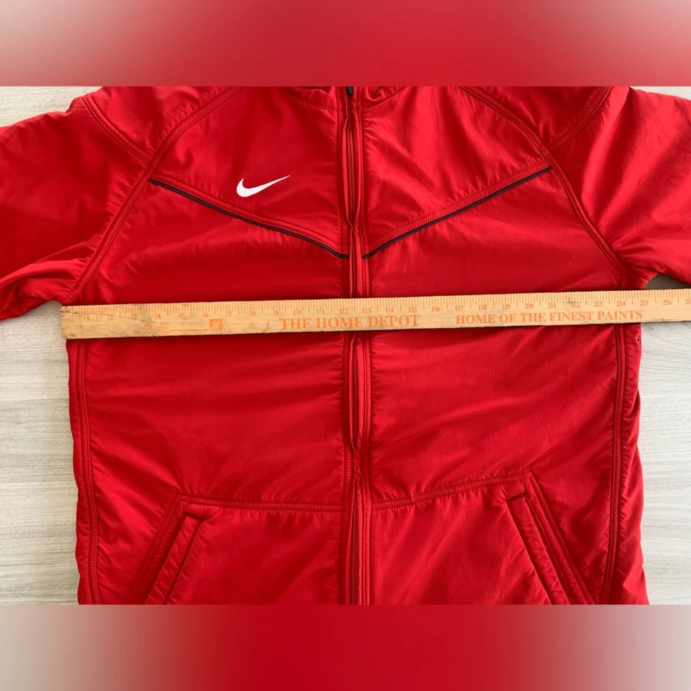 Men's Nike Team Dry Full‎ Zip Jacket Training Sz XL Red Fleece Lining